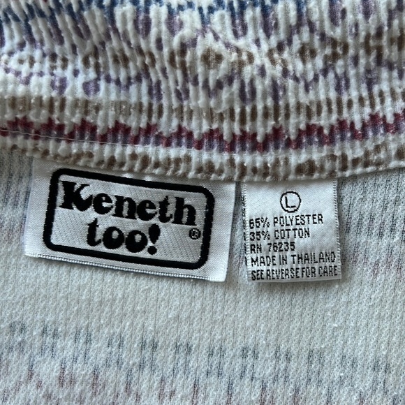 Keneth Too Vintage Printed‎ Long Sleeve Collared Button Down Shirt - Picture 6 of 9